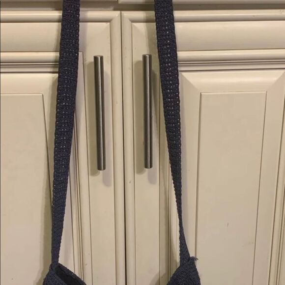 Blue Crochet Purse/Bag Shoulder/Crossbody Med - Picture 3 of 4